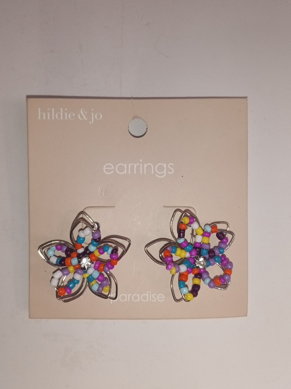 Multicolor Beaded Flower Earrings